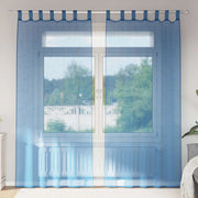 Voile zavjese s petljama 2 kom. kraljevsko plave 140x225 cm