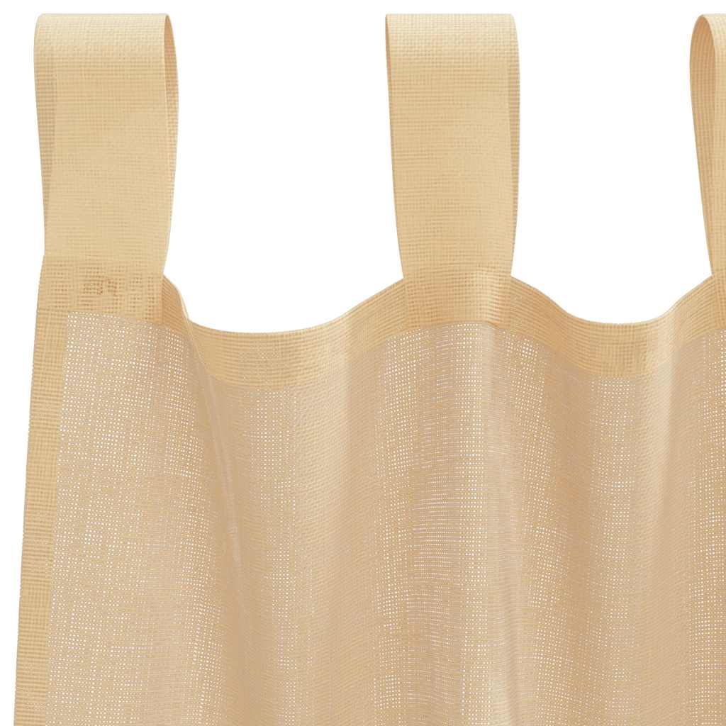 Voile zavjese s petljama 2 kom pijesak 140x140 cm