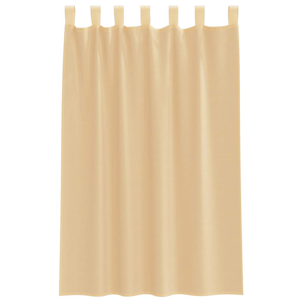 Voile zavjese s petljama 2 kom pijesak 140x175 cm