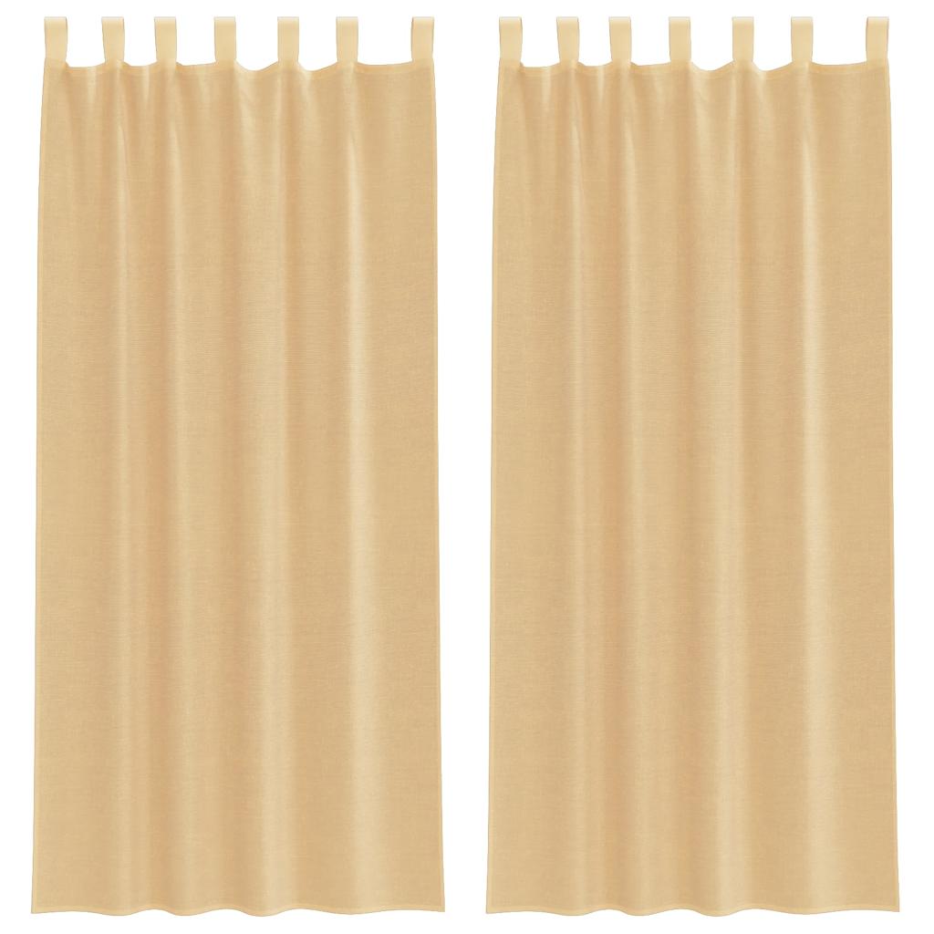 Voile zavjese s petljama 2 kom pijesak 140x225 cm