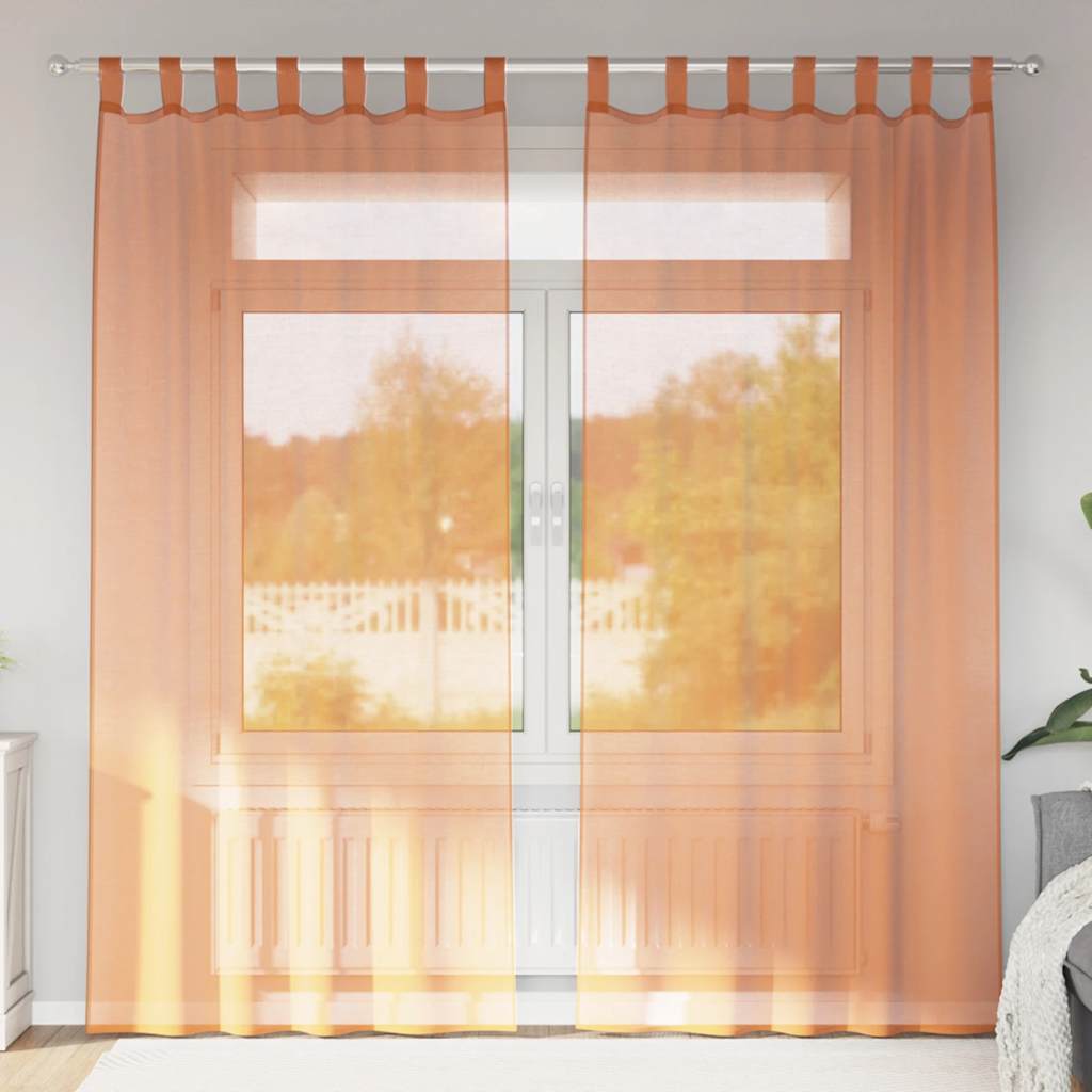 Voile zavjese s petljama 2 kom terakota 140x245 cm