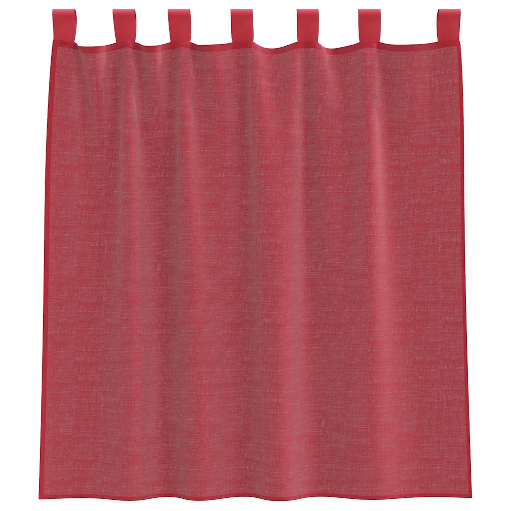 Voile zavjese s petljama 2 kom. vinsko crvene 140x140 cm