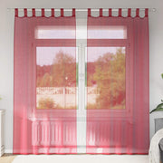 Voile zavjese s petljama 2 kom. vino crvene 140x245 cm