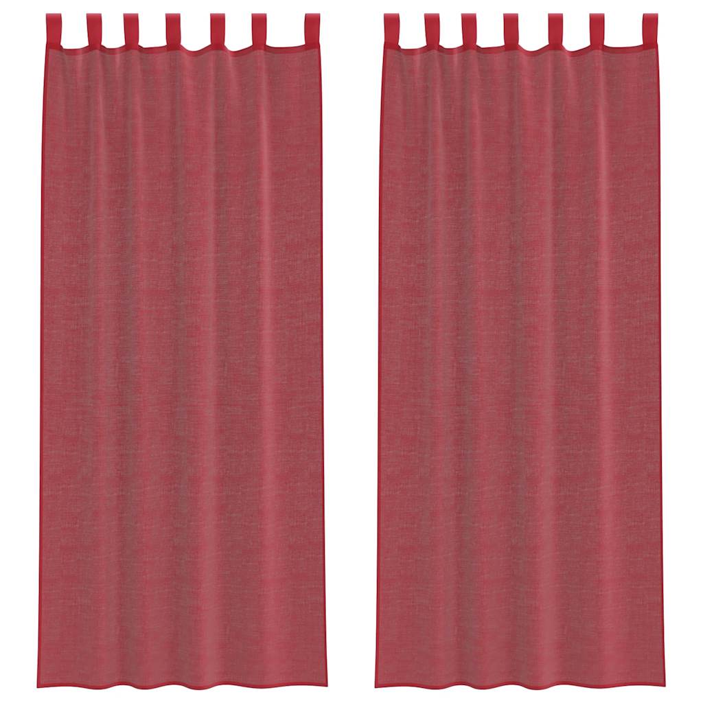 Voile zavjese s petljama 2 kom. vinsko crvene 140x260 cm