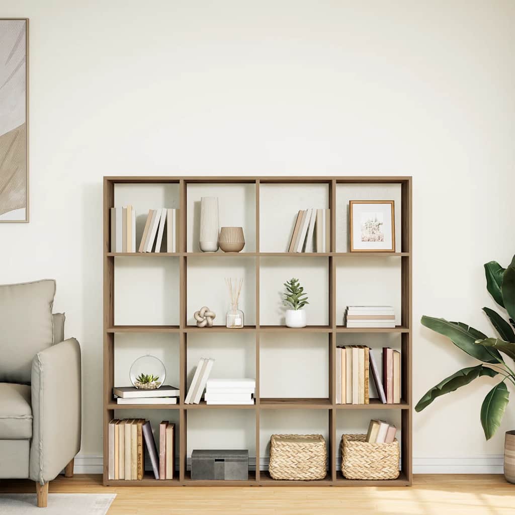 Ormarić z knjige boja hrasta 137,5x29x137,5cm konstruirano drvo