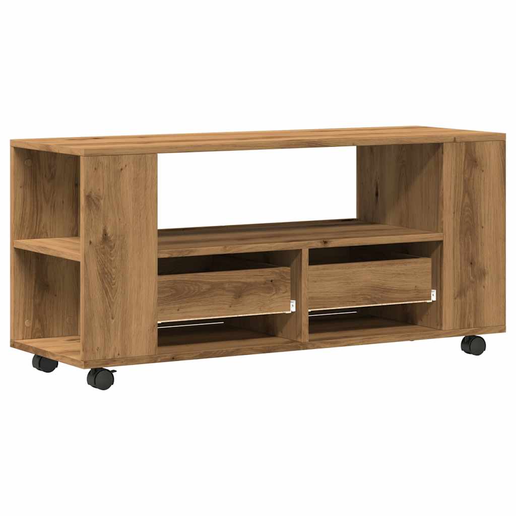 TV ormarić s kotačićima Artisan hrast 102x34,5x43 cm