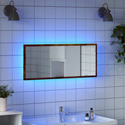 LED kupaonsko ogledalo dimljeni hrast 100x8,5x37 cm