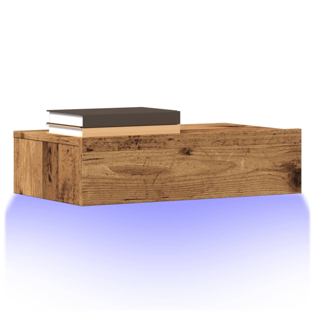 TV ormarić s LED svjetlima staro drvo 60x35x15,5 cm