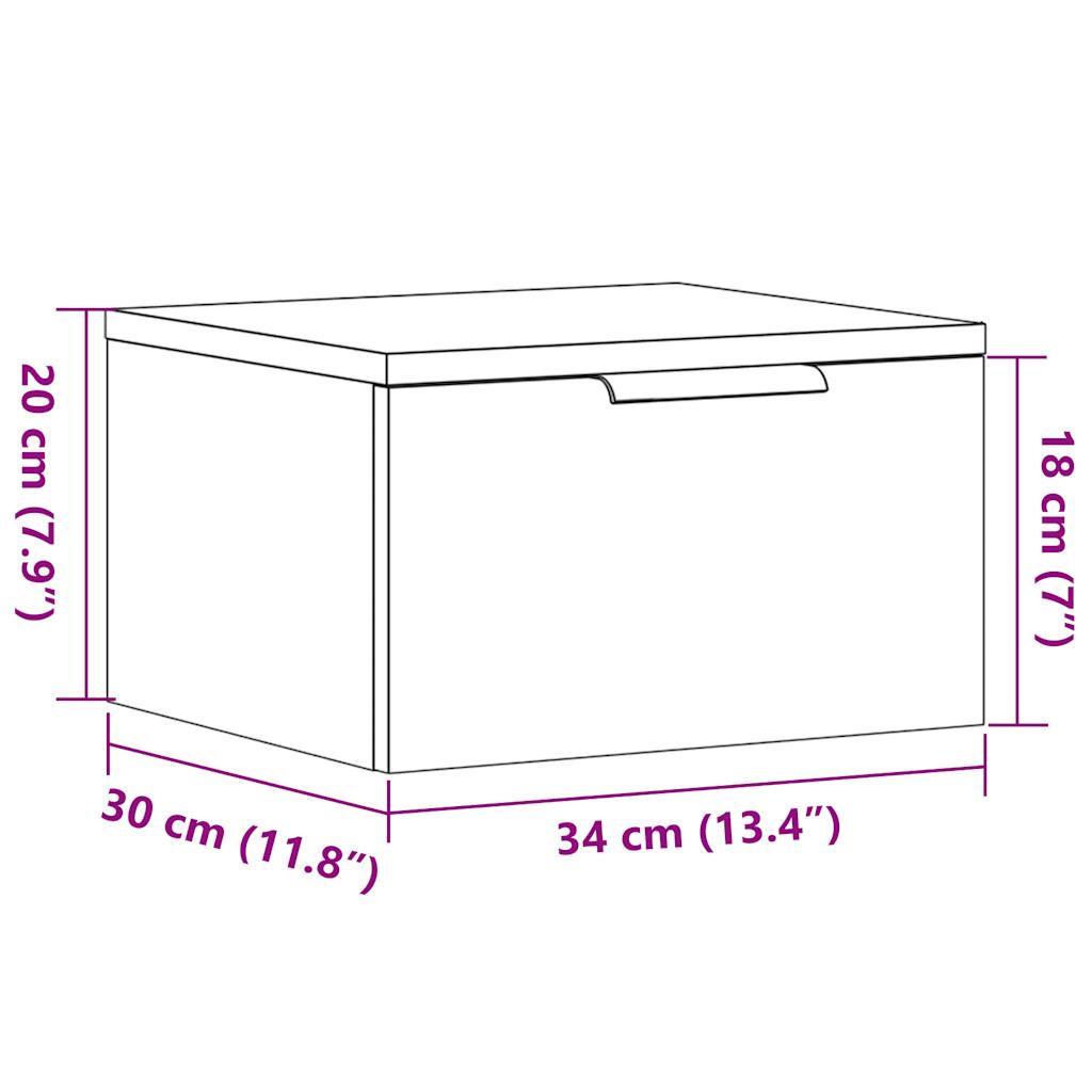 Zidni noćni ormarići 2 kom Staro drvo 34x30x20 cm
