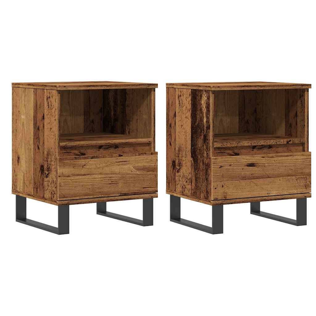 Noćni ormarići 2 kom Staro drvo 40x35x50 cm Konstruirano drvo