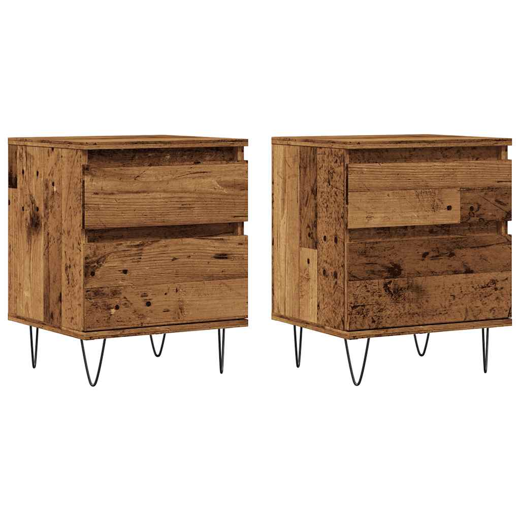 Noćni ormarići 2 kom Staro drvo 40x35x50 cm Konstruirano drvo