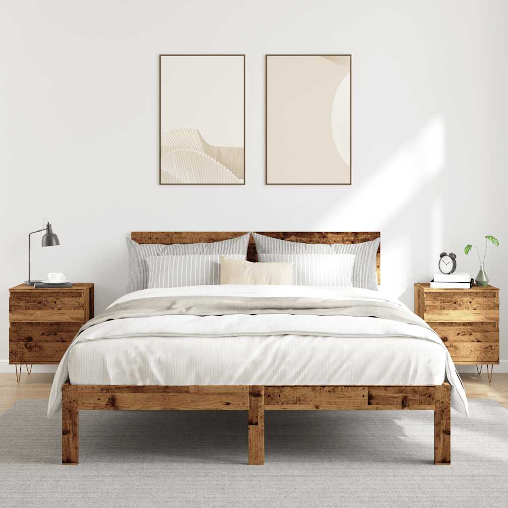 Noćni ormarići 2 kom Staro drvo 40x35x50 cm Konstruirano drvo