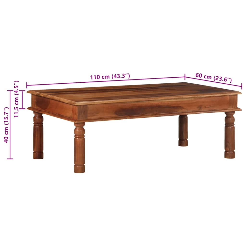 Stol za kavu 110x60x40 cm puno drvo bagrem