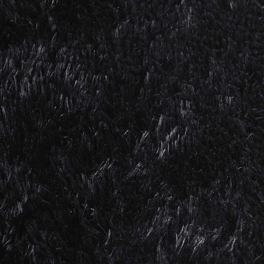 Čupavi tepih s visokim vlaknima NAVARRA crni 120x120 cm