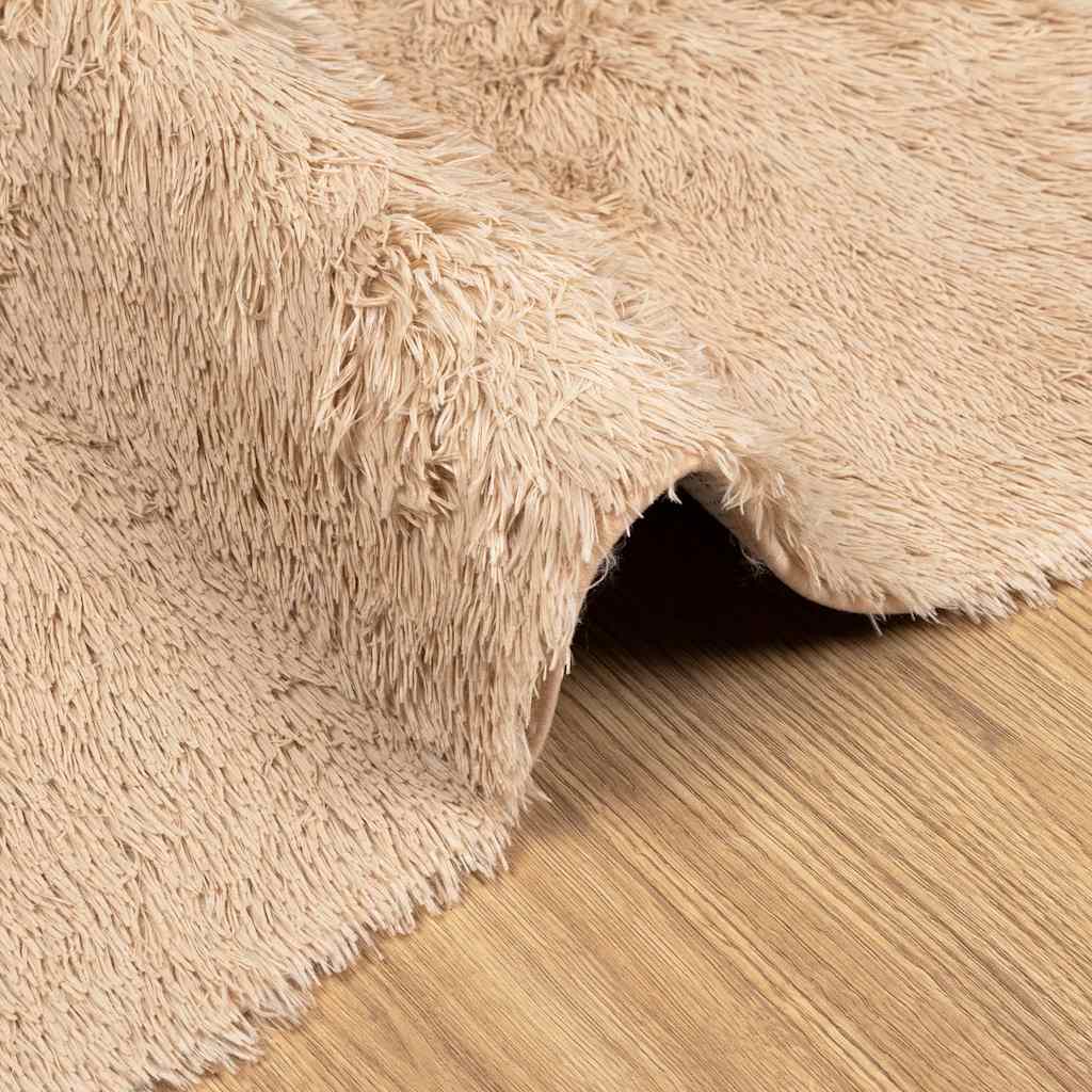 Čupavi tepih s visokim vlaknima NAVARRA bež 200x200cm poliester