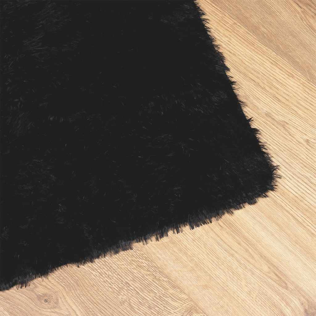 Čupavi tepih s visokim vlaknima NAVARRA crni 200x200 cm