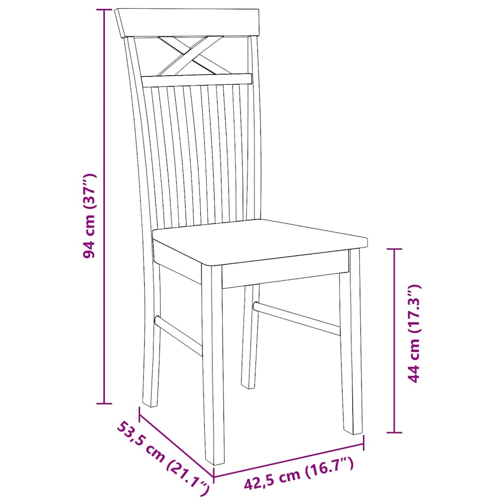 Blagovaonske stolice 2 kom. Bijela guma od punog drva