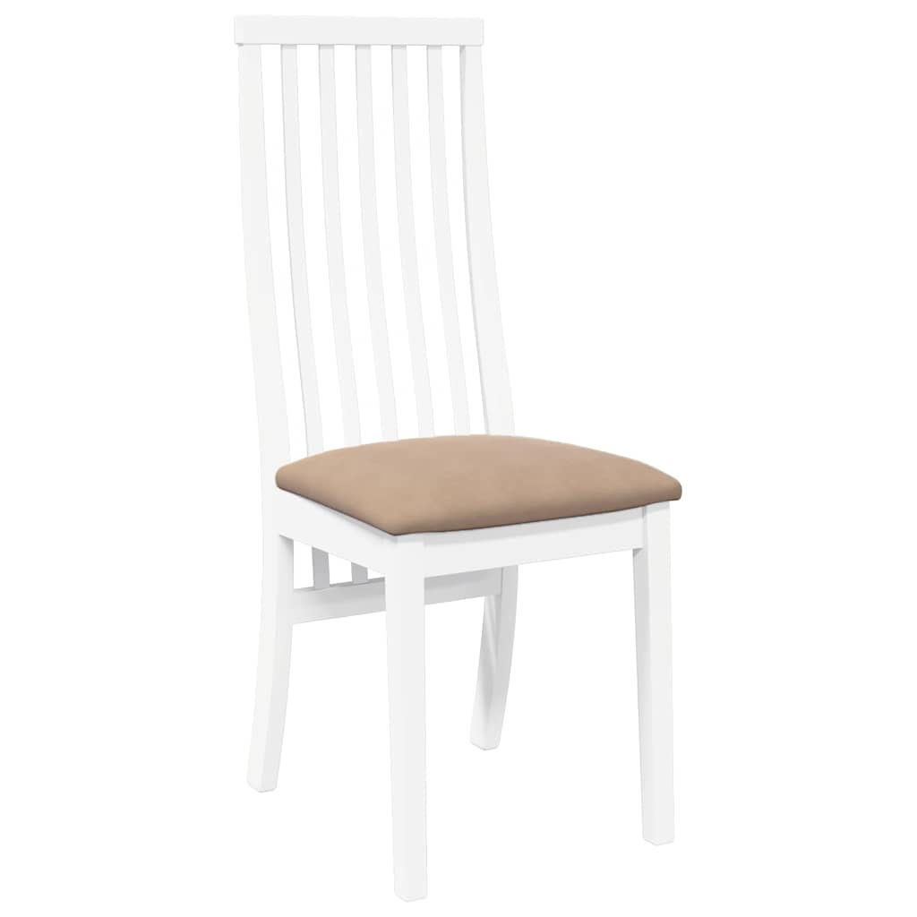 Blagovaonske stolice s jastucima 2 kom. Bijela guma od punog