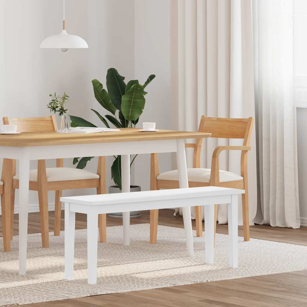 Klupa 110 cm bijela puna drvena guma