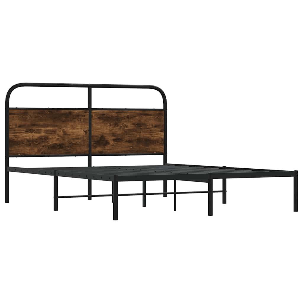Okvir kreveta bez madraca dimljena boja hrasta 140x190cm drveni