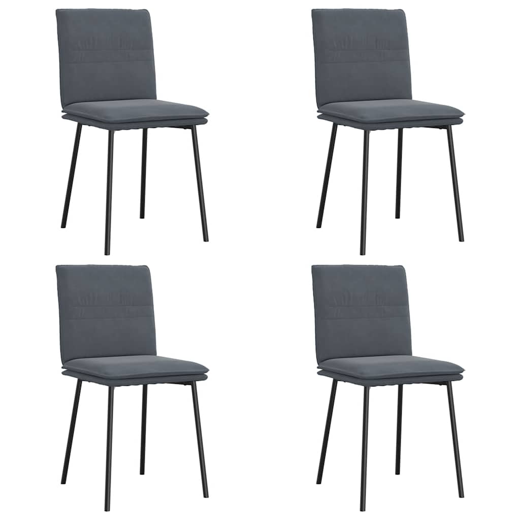 Blagovaonske stolice 4 kom tamnosive baršunaste