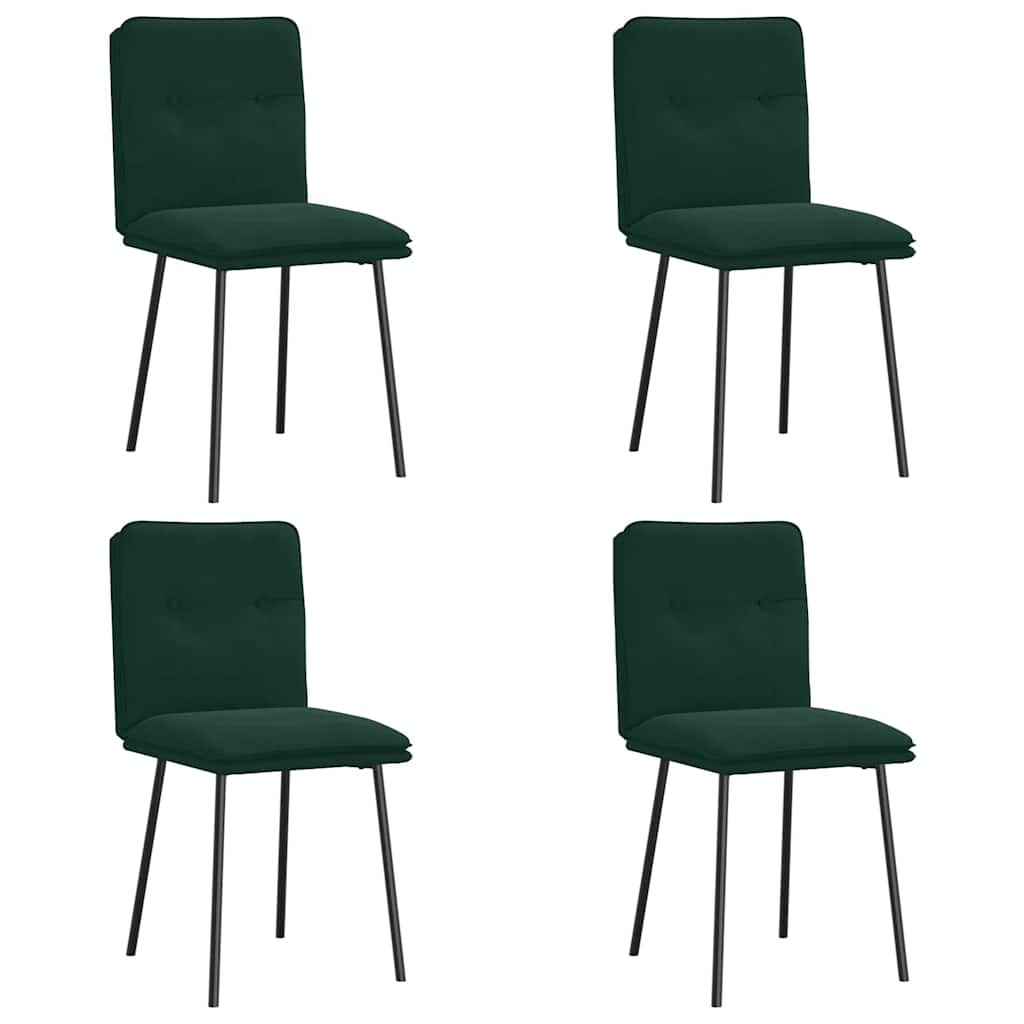 Blagovaonske stolice 4 kom tamnozelene baršunaste