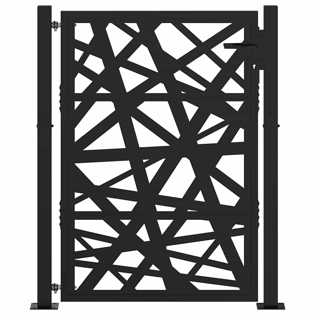 Vrtna vrata crna 100x125 cm čelična svjetlosna dizajna