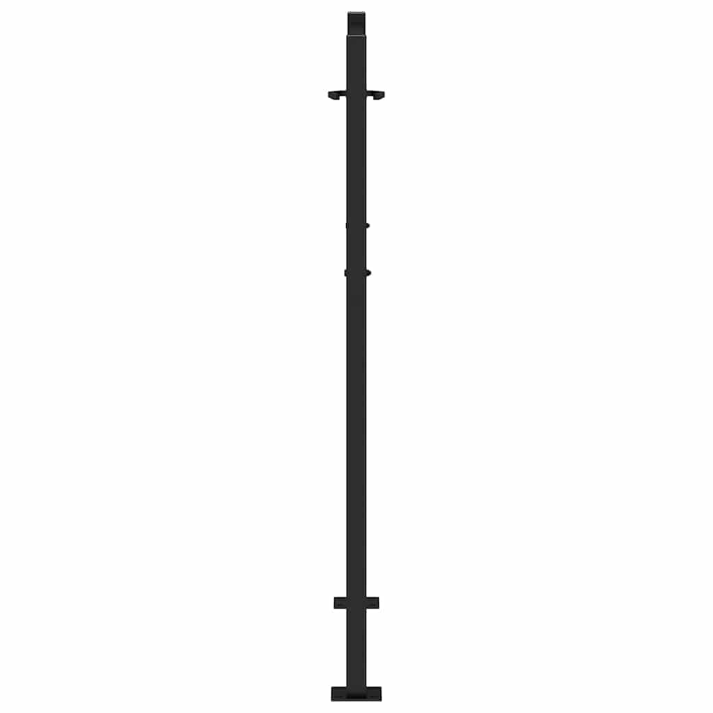 Vrtna vrata crna 100x125 cm dizajn s čeličnim tragovima