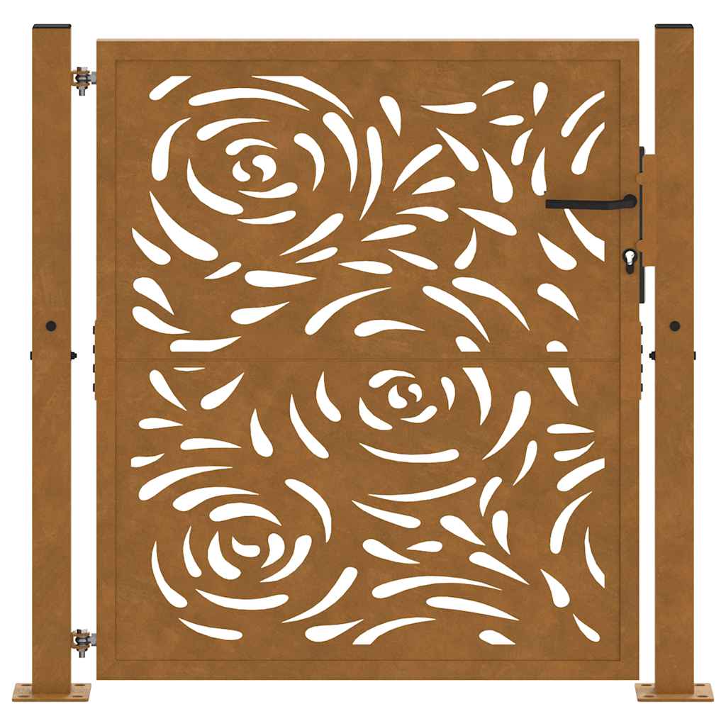 Vrtna vrata 100x100 cm Otporni čelik Dizajn plamena