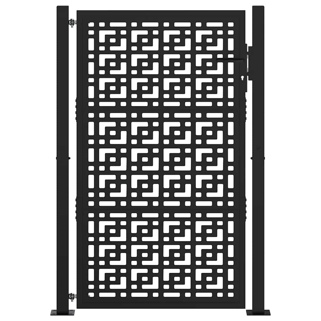 Vrtna vrata crna 100x150 cm čelična križna konstrukcija