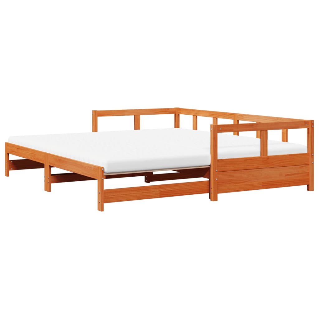 Dnevni krevet na razvlačenje s madracima 80x200 cm od borovine