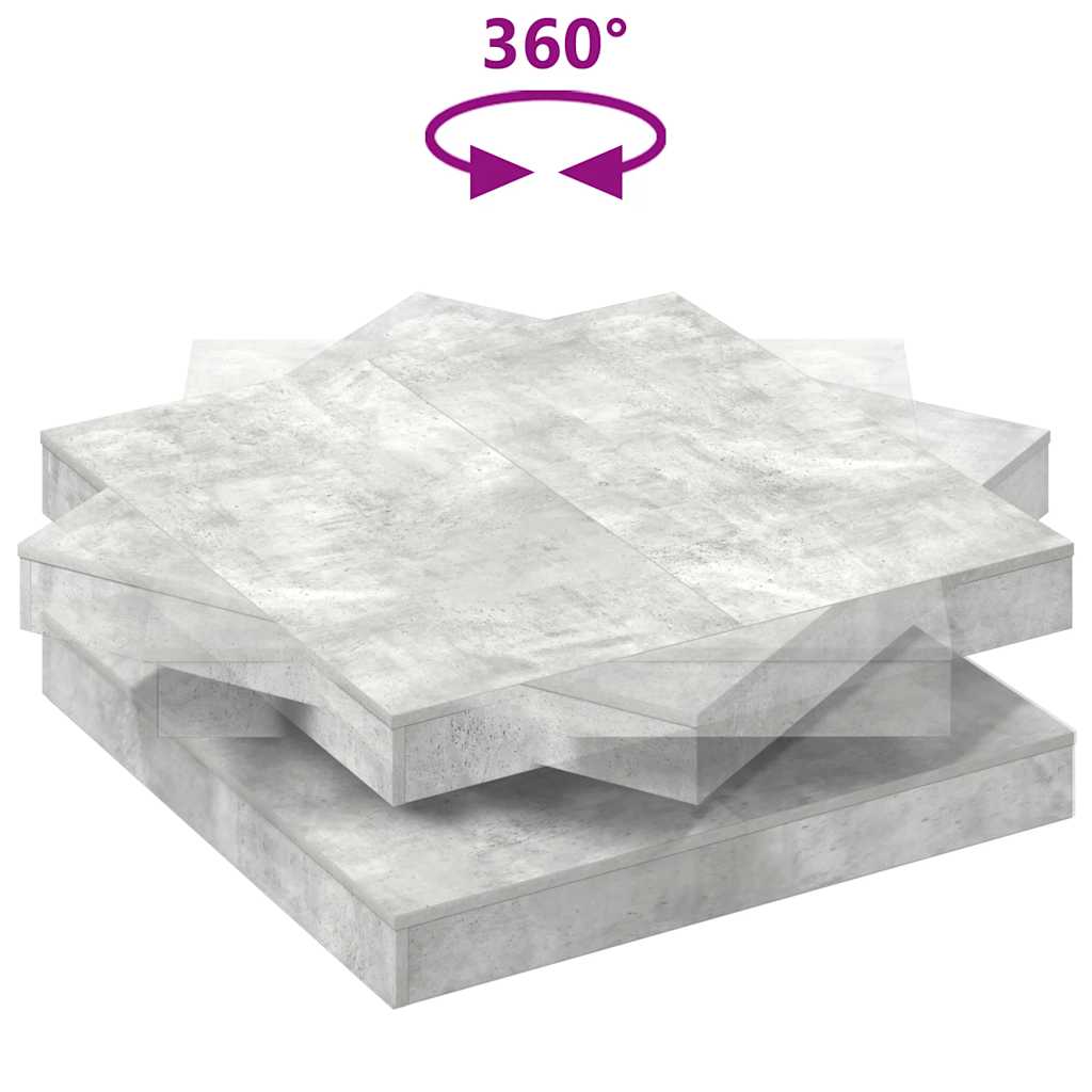 Stol za kavu rotirajući za 360 stupnjeva beton sivi