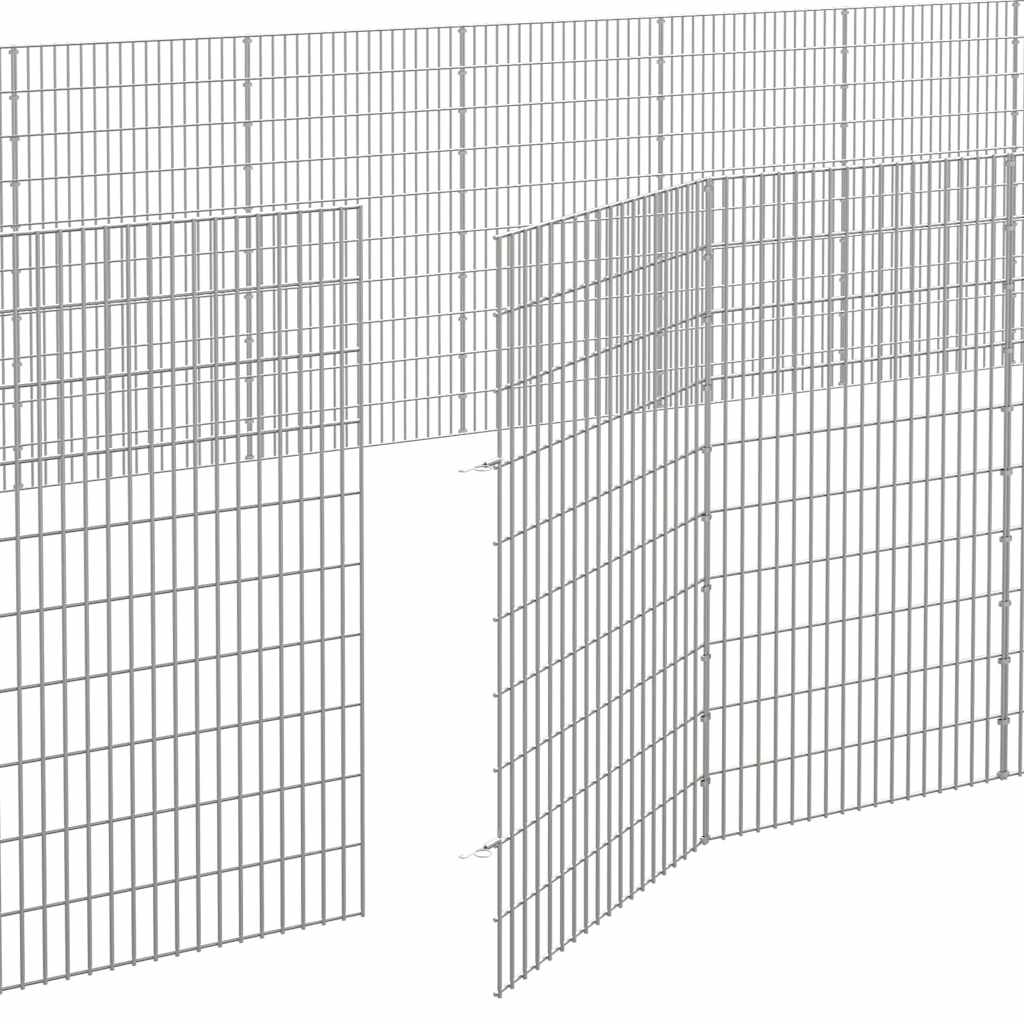 Ograda za životinje s 48 ploča 54 x 100cm od pocinčanog željeza