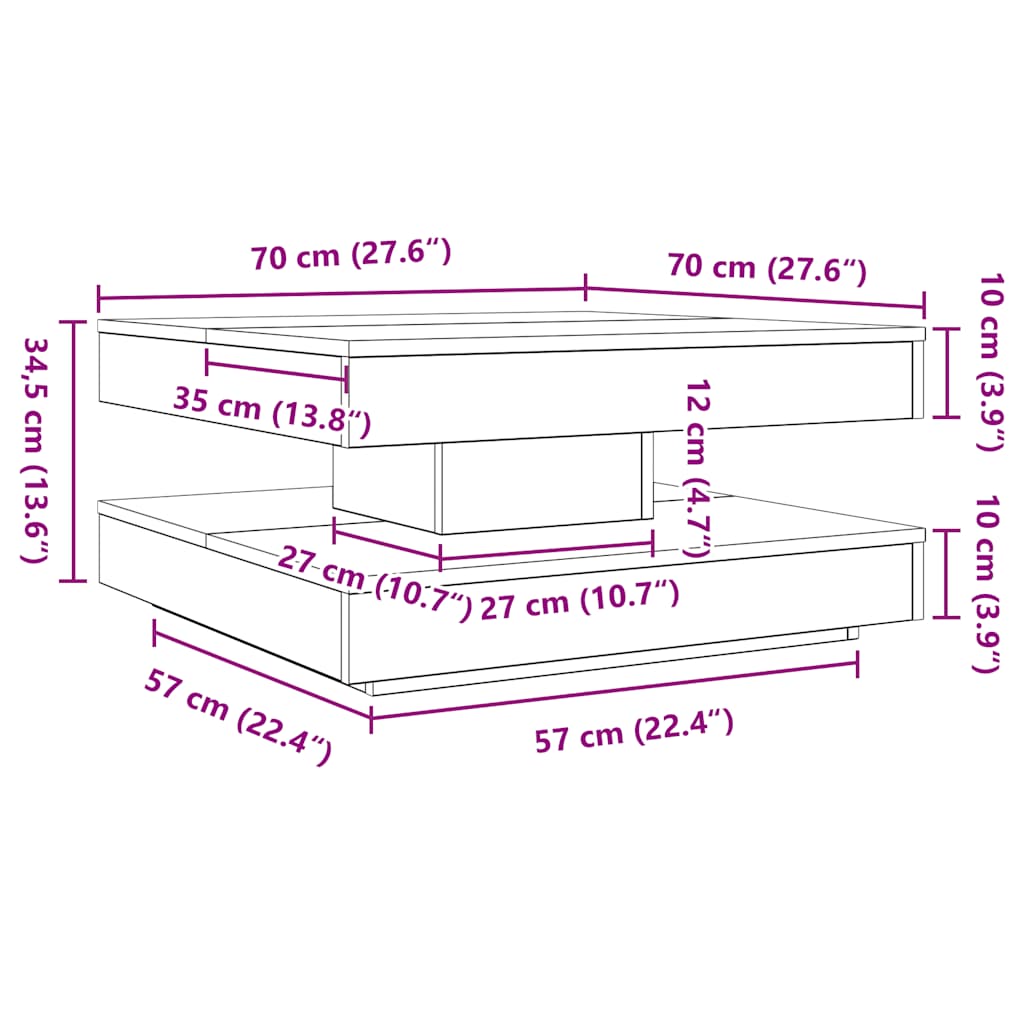 Klub stolić rotirajući za 360 stupnjeva sivi Sonoma 70x70x34,5 cm
