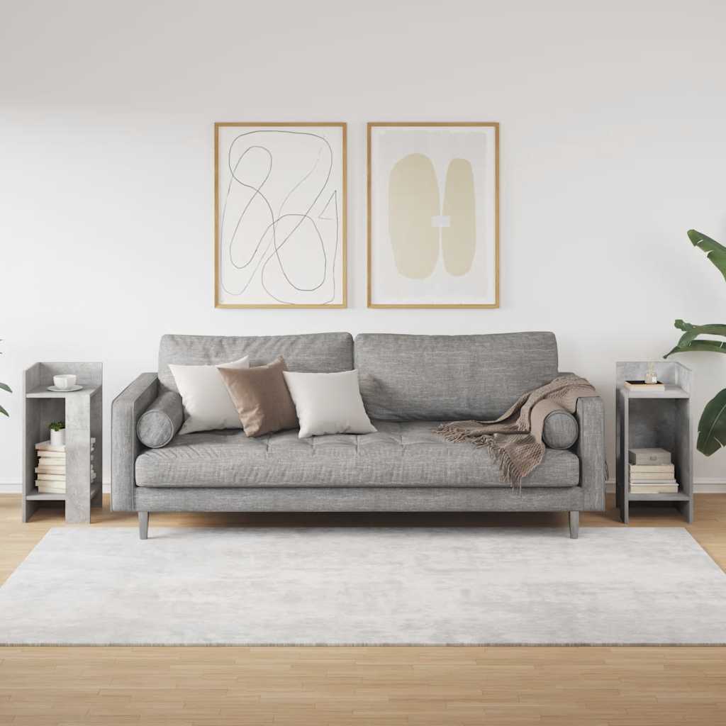 Pomoćni stolići 2 kom s policom siva boja betona 25,5x27x60 cm