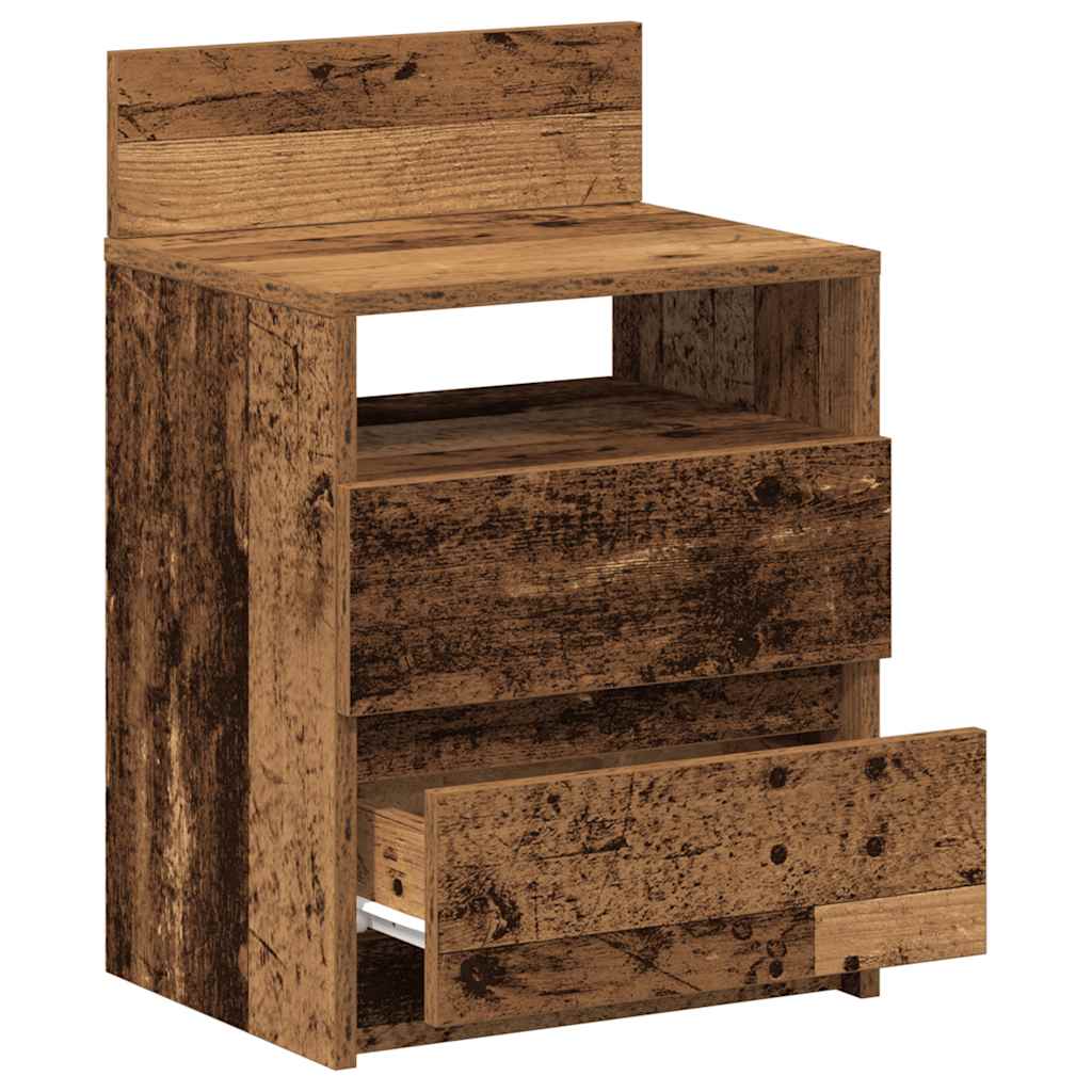 Noćni ormarići 2 kom s 2 ladice staro drvo 40x33x60 cm