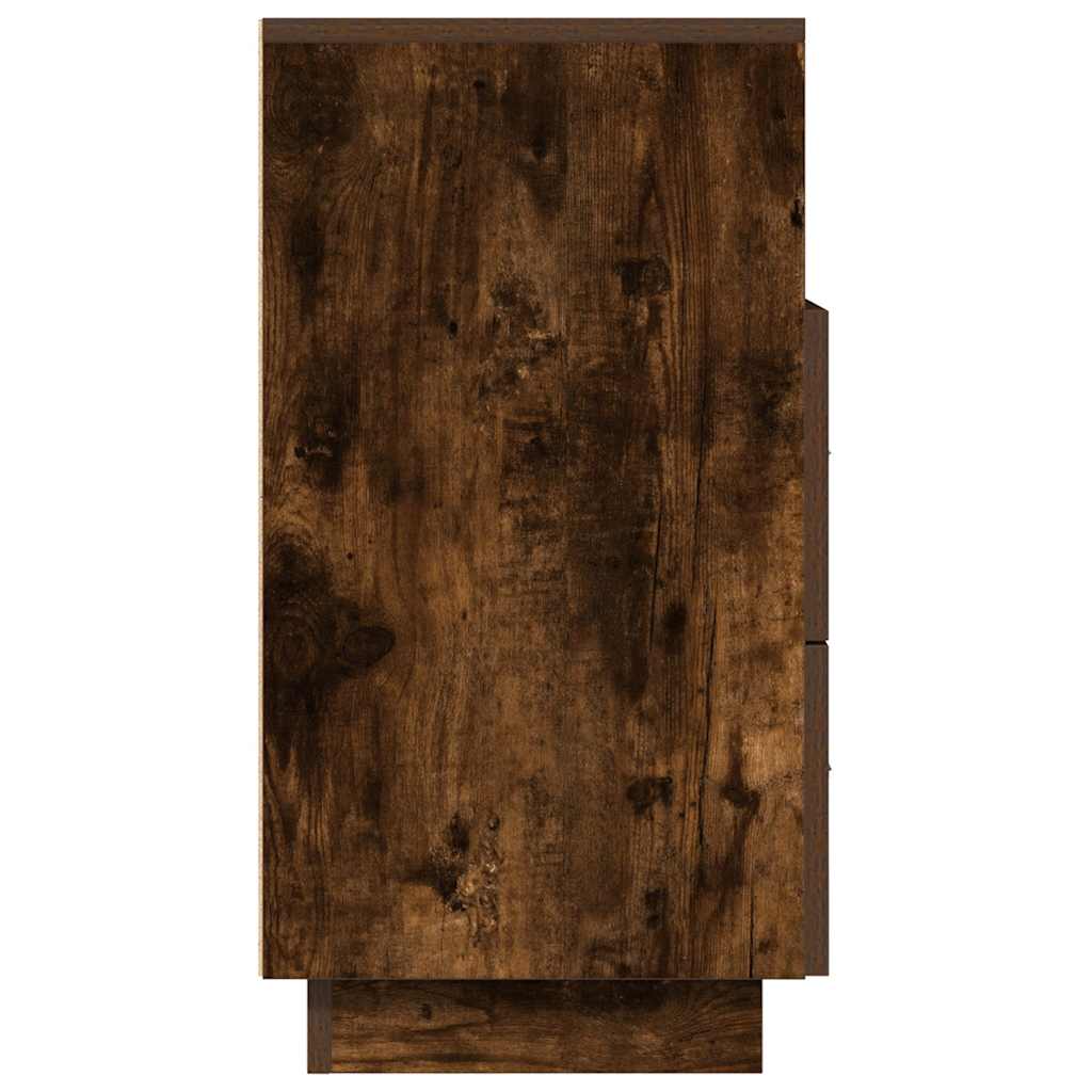 Noćni ormarić s 2 ladice dimljeni hrast 36x36x68 cm