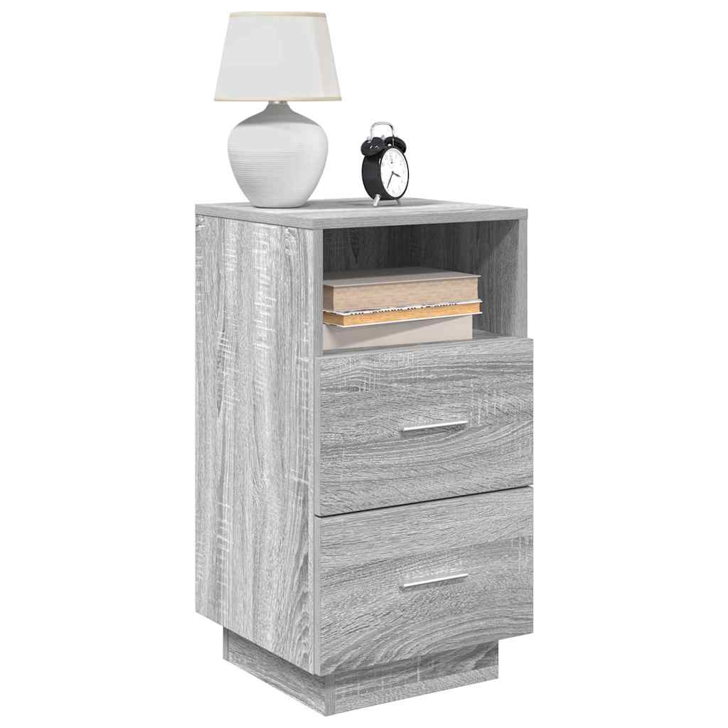Noćni ormarići 2 kom s 2 ladice siva sonoma 36x36x68 cm