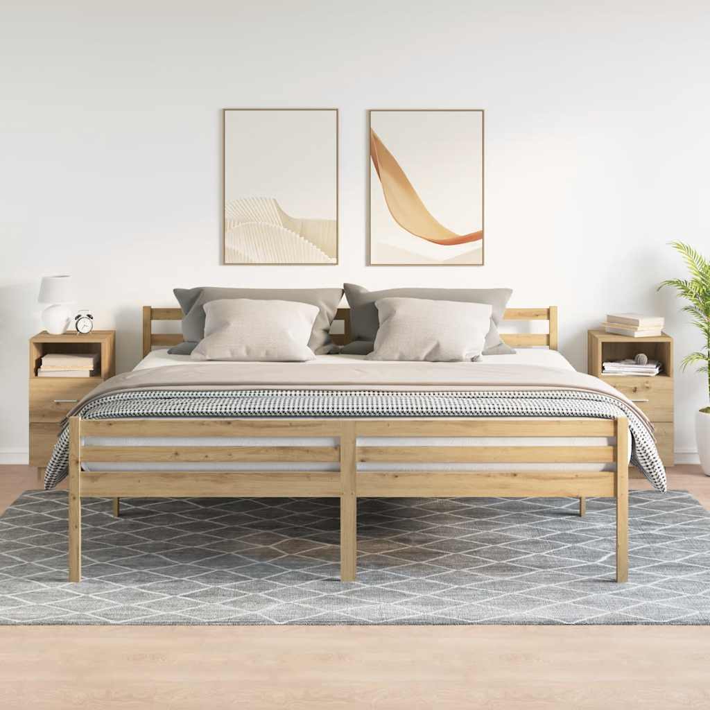 Noćni ormarići 2 kom s 2 ladice artisan hrast 36x36x68 cm