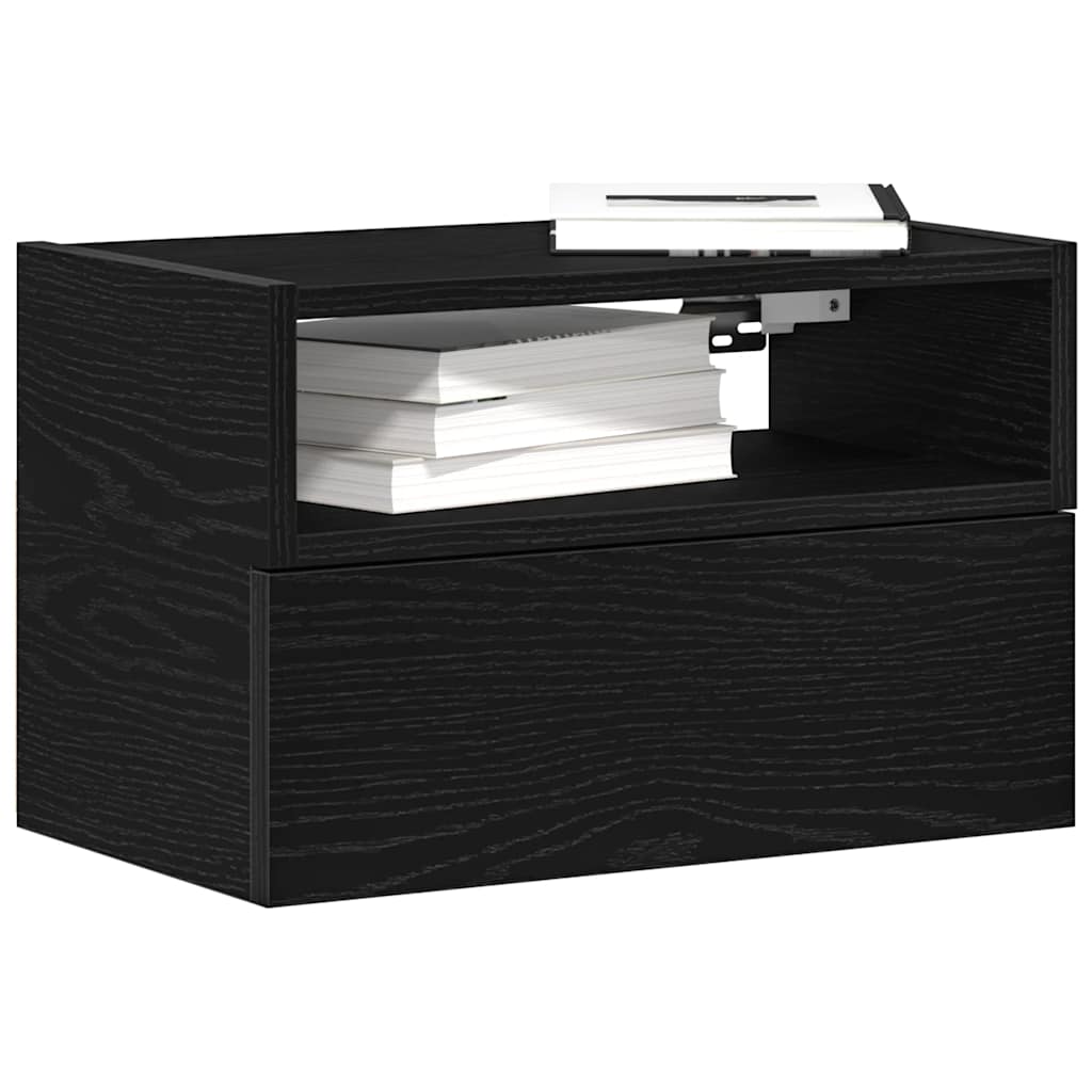 Zidni noćni ormarić crni 45x26x28,5 cm