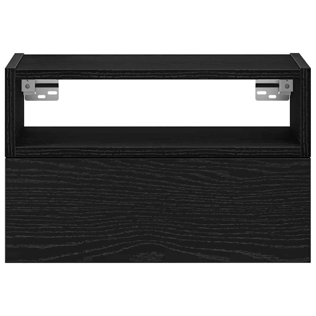 Zidni noćni ormarići 2 kom crni 45x26x28,5 cm