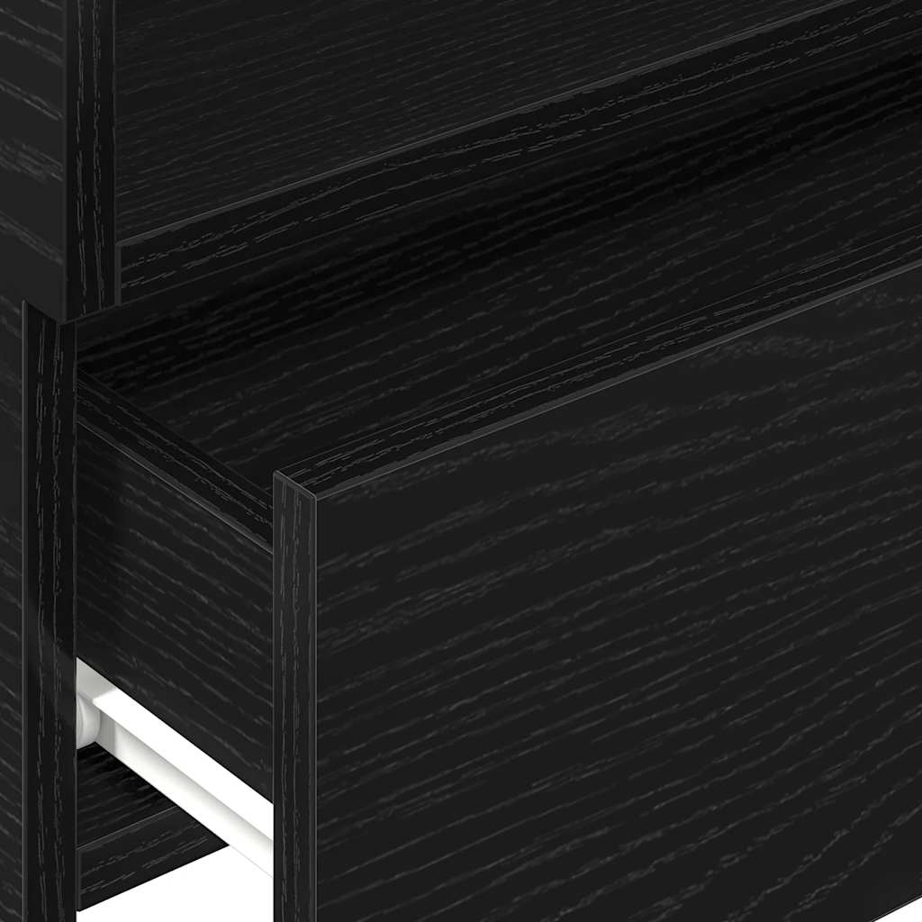 Zidni noćni ormarići 2 kom crni 45x26x28,5 cm