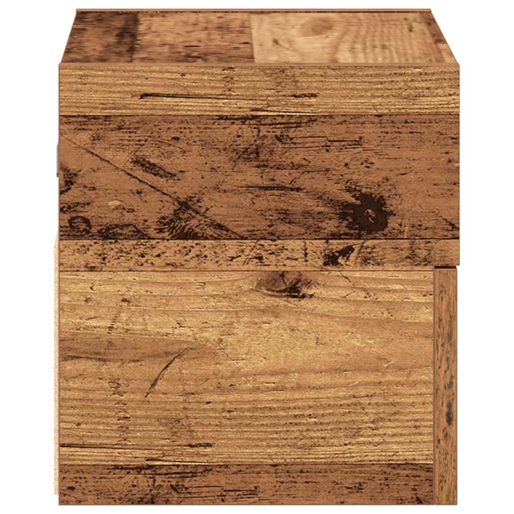 Zidni noćni ormarići 2 kom staro drvo 45x26x28,5 cm