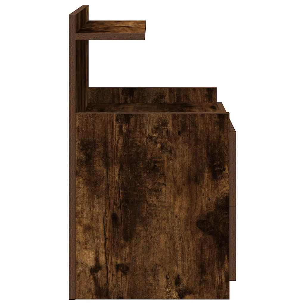 Noćni ormarići 2 kom s 2 ladice dimljeni hrast 40x36,5x62 cm