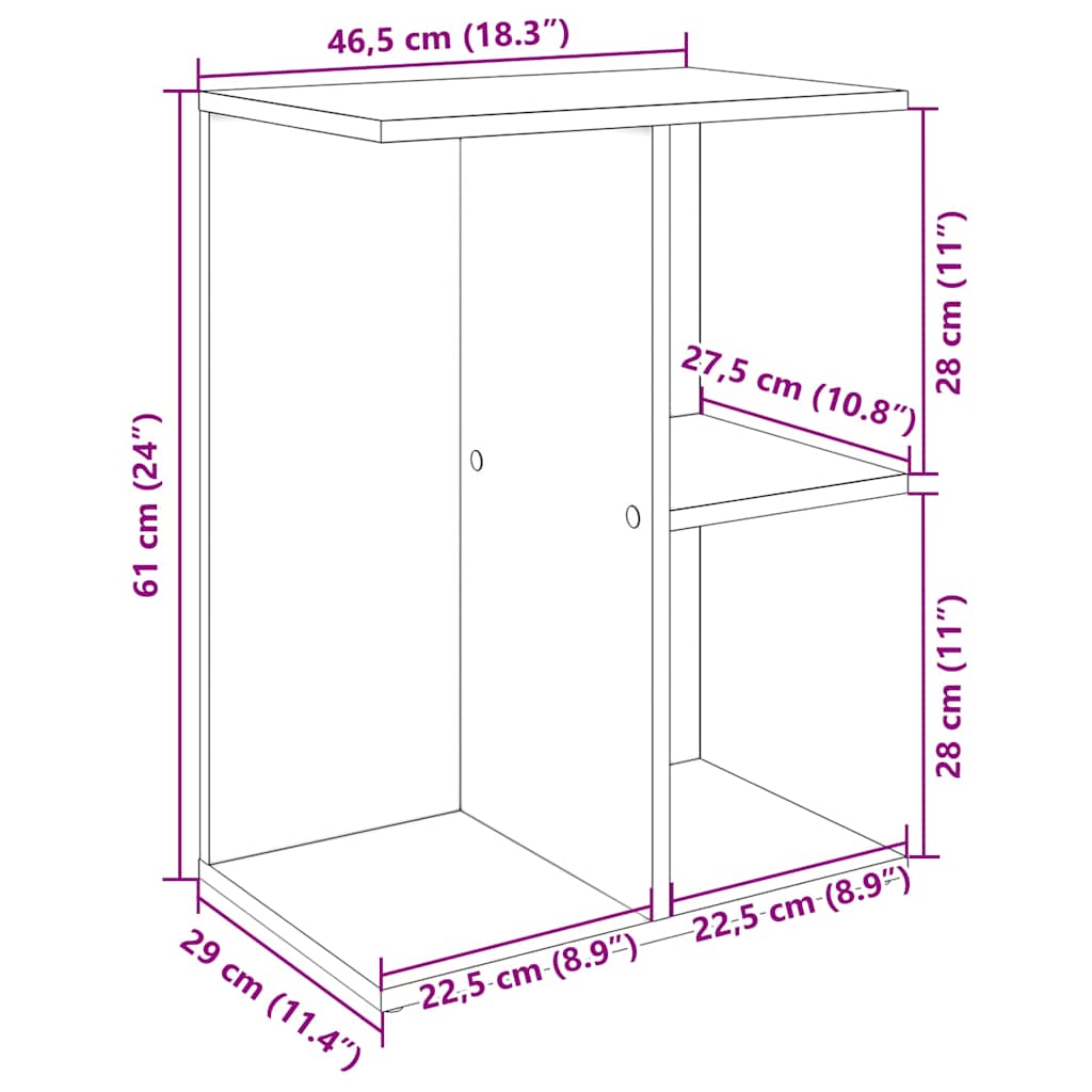 Noćni ormarići 2 kom beton siva 46,5x29x61cm konstruiranog drva