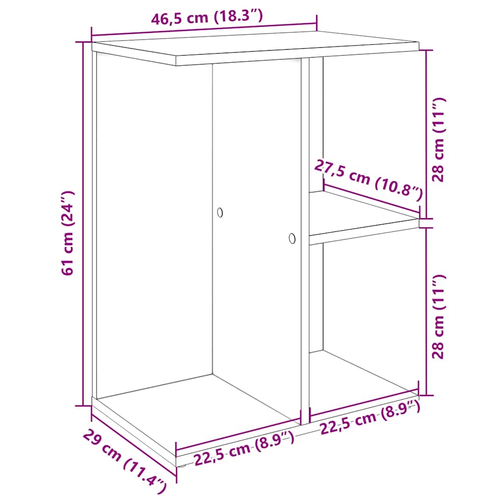 Noćni ormarići 2 kom staro drvo 46,5x29x61cm konstruiranog drva