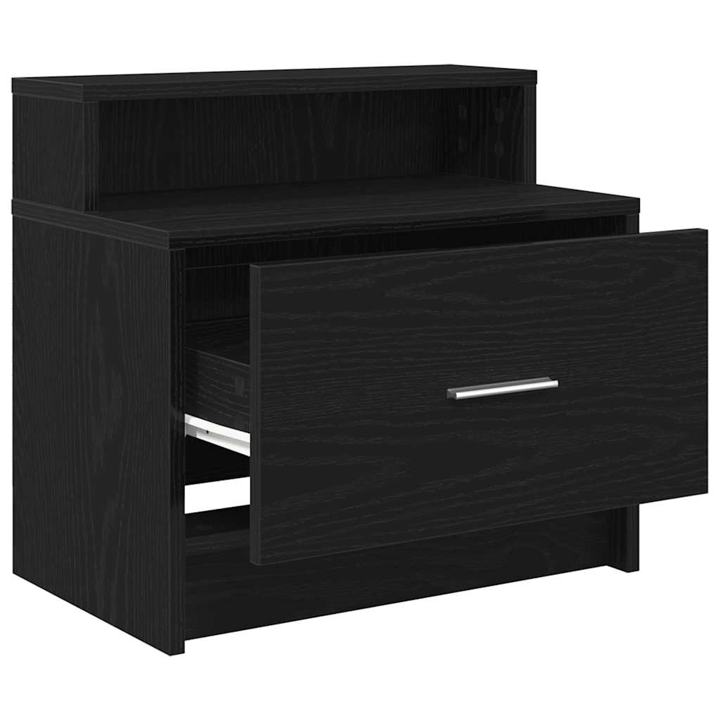 Noćni ormarići s ladicom 2 kom crni hrast 51x31x47 cm