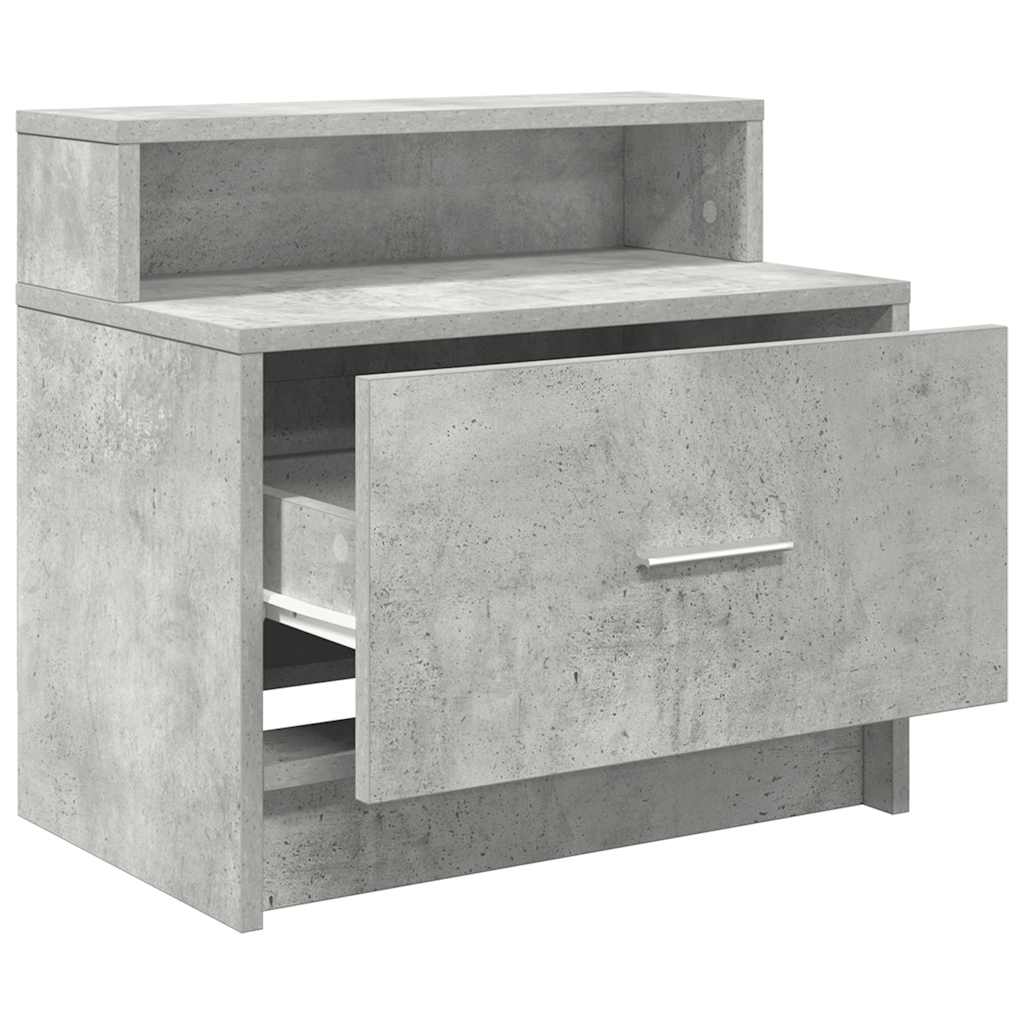 Noćni ormarić s ladicom beton sivi 51x31x47 cm