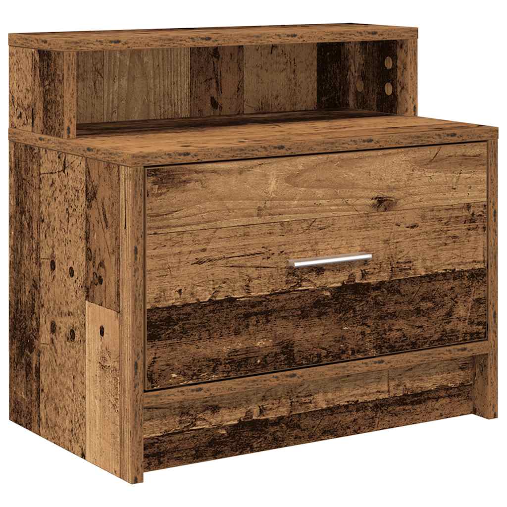 Noćni ormarići s ladicom 2 kom staro drvo 51x31x47 cm