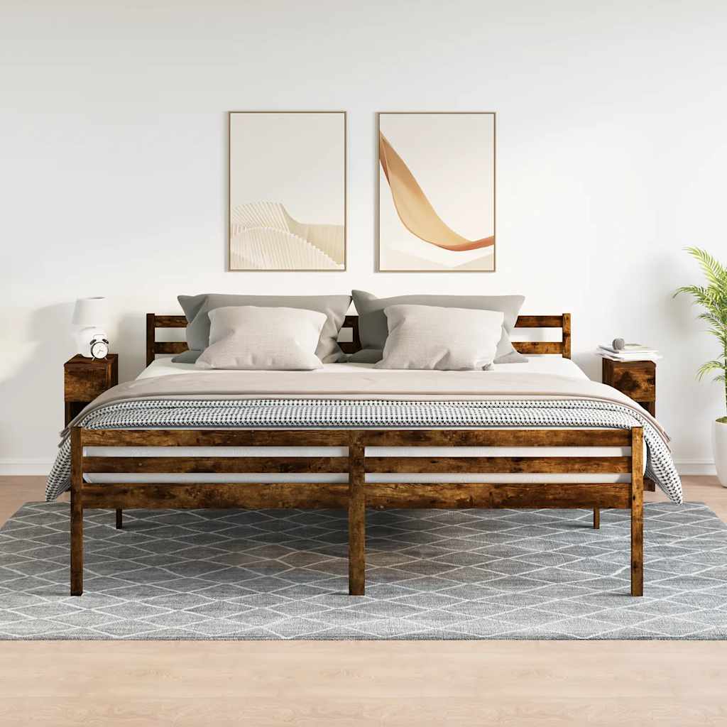 Noćni ormarići s ladicom 2 kom dimljeni hrast 20x36x60 cm